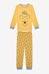 Cotton Unisex Winnie Pooh Yellow Pajama Set