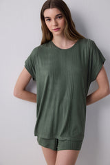 Chloe Green Shorts Green Pajama Set