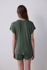 Chloe Green Shorts Green Pajama Set