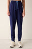 Cotton Solid Navy Blue Trousers Pajama Bottoms