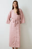 Dusty Rose Emma Zebra Patterned Satin Long Sleeve Dressing Gown