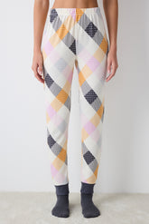 Colorful Gingham Thermal Multicolored Pants Pajama Bottoms