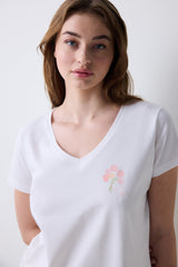 Cute Floral Multicolored Capri Pajama Set