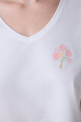 Cute Floral Multicolored Capri Pajama Set