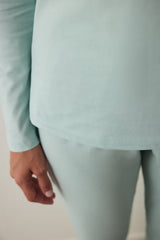 Mint Ent Scarf Crew Neck Long Sleeve Slogan Printed Pajama Set