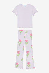 Girls Tulips Lilac Pajama Set