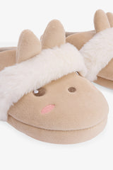 Beige Cute Rabbit Embroidered House Slippers