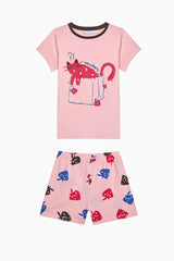 Girls Meowberry Multicolored 2-Piece Pajama Set