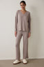 Latte Mocha Soft V-Neck Long Sleeve Pajama Set