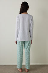 Weekend Mood Crew Neck Long Sleeve Cotton Pajama Set