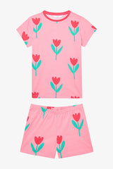 Girls' Flowers Multicolored 2-Piece Pajama Set