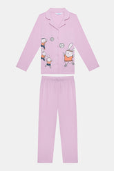 Cotton Girl Volleybunny Off White Buttoned Shirt Pajama Set