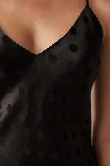 Luna Satin Black Night Dress