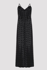 Luna Satin Black Night Dress