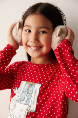 Girls Leopard Patterned Ecru Headphones