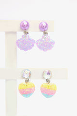 Girl Child Shell Colored Earrings