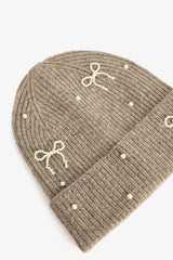 Mink Bow Detailed Beret