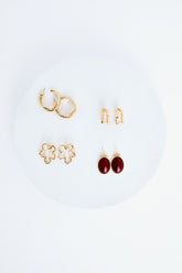 Adella Red Earring Set