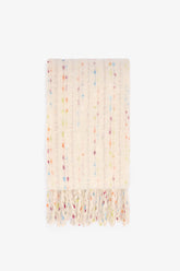 Ecru Judy Glittery Striped Soft Texture Scarf