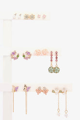Flower Gold Color Earring Set