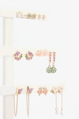 Flower Gold Color Earring Set