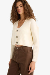 Regular Fit V-Neck Buttoned Knitwear Cardigan