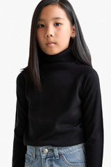 Girls Turtleneck Knitted Sweater