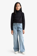 Girls Turtleneck Knitted Sweater