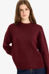 Oversize Loose Fit Crew Neck Knit Sweater