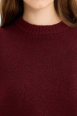 Oversize Loose Fit Crew Neck Knit Sweater
