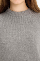 Oversize Loose Fit Crew Neck Knit Sweater