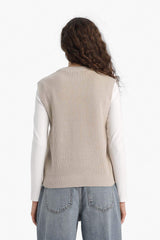 Oversize Wide Fit Crew Neck Knit Sweater