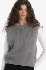 Oversize Wide Fit Crew Neck Knit Sweater