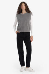 Oversize Wide Fit Crew Neck Knit Sweater