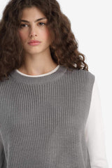 Oversize Wide Fit Crew Neck Knit Sweater