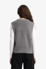 Oversize Wide Fit Crew Neck Knit Sweater