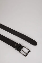 Mens Rectangular Buckle Faux Leather Jean Belt