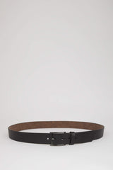 Mens Rectangular Buckle Faux Leather Jean Belt