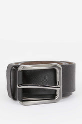 Mens Rectangular Buckle Faux Leather Jean Belt