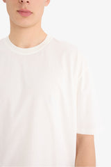 Cotton Oversize Fit Crew Neck Basic White T-Shirt