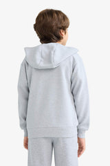 boys Hooded School Zippered Sweatshirt