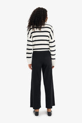 Flare Fit Wide Leg Elastic Waist Basic Knit Trousers