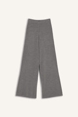 Flare Fit Wide Leg Elastic Waist Basic Knit Trousers