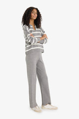 Flare Fit Wide Leg Elastic Waist Basic Knit Trousers