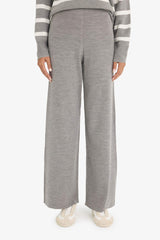 Flare Fit Wide Leg Elastic Waist Basic Knit Trousers