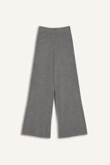 Flare Fit Wide Leg Elastic Waist Basic Knit Trousers