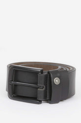 Mens Rectangular Buckle Faux Leather Jean Belt
