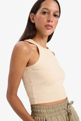 Slim Fit Camisole Halter Collar Tank Top