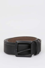 Mens Square Buckle Faux Leather Jean Belt
