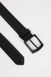 Mens Square Buckle Faux Leather Jean Belt